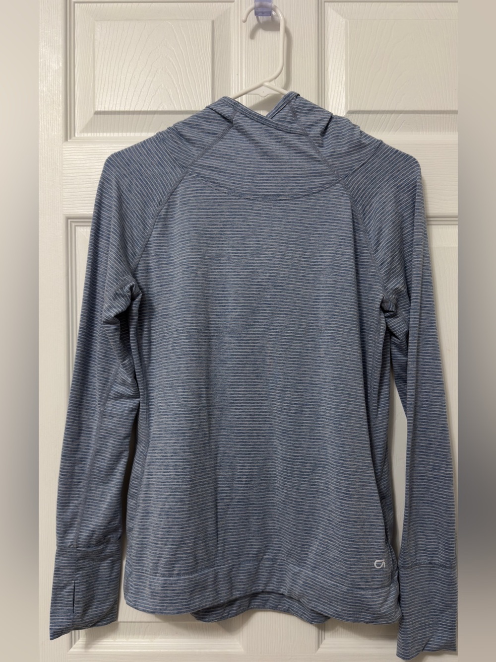 GAP Light Blue Striped Hooded Long-Sleeve Top